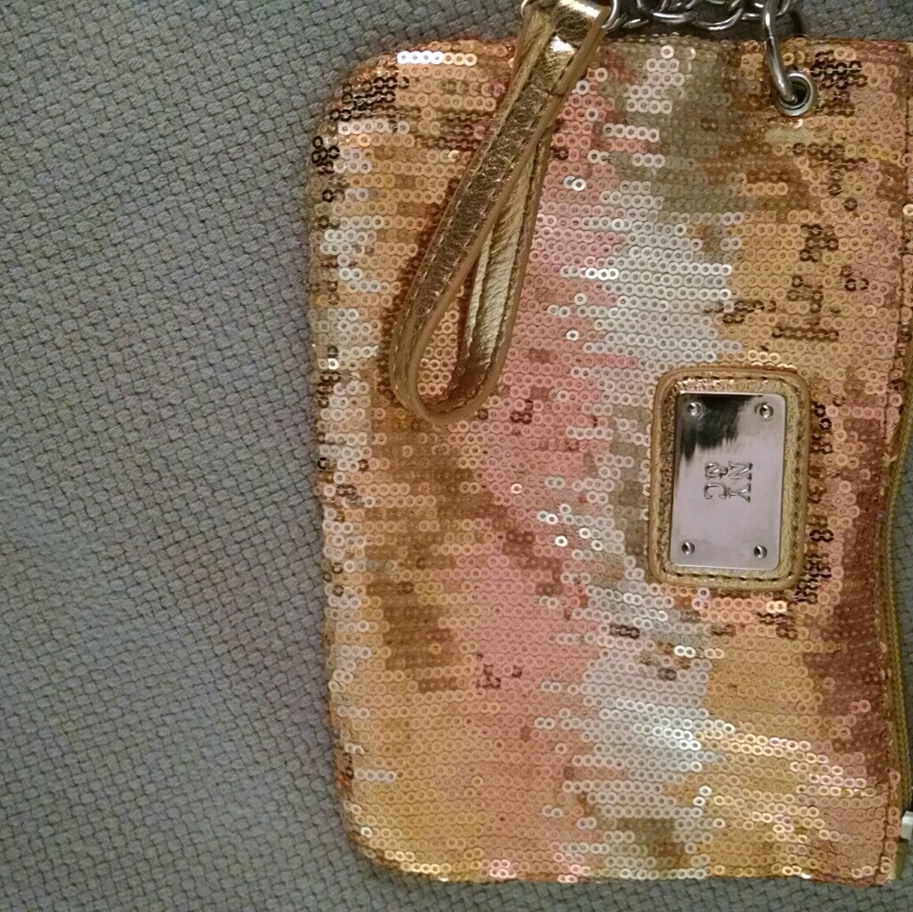 Gold sequin wristlet